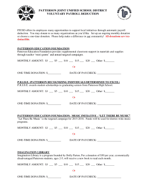 Patterson JUSD Payroll Deduction Form
