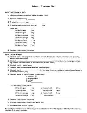 Tobacco Treatment Plan