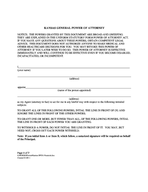 Kansas General Power of Attorney