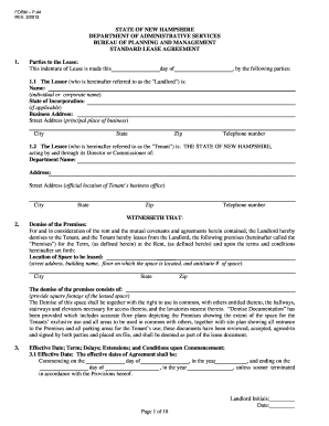 New Hampshire Standard Lease Agreement