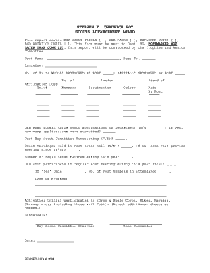 Boy Scouts Advancement Award Report