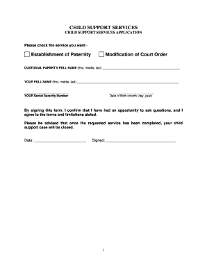 Child Support Services Application
