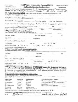 California Solid Waste Information System Form