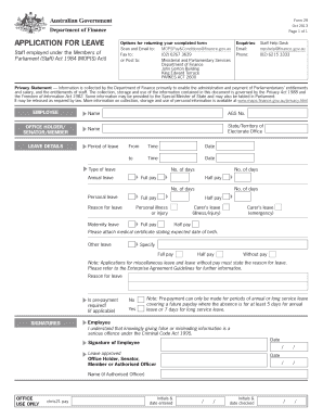 Application for Leave