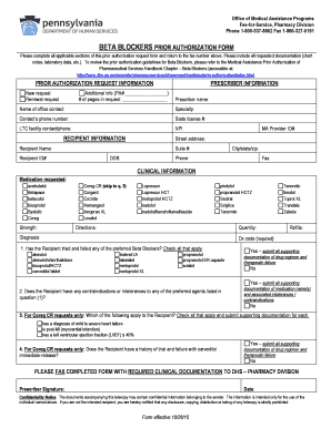 Beta Blockers Prior Authorization Form