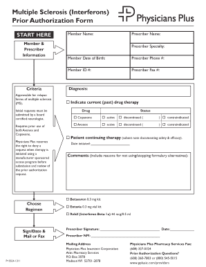 Multiple Sclerosis Interferon Prior Authorization Form