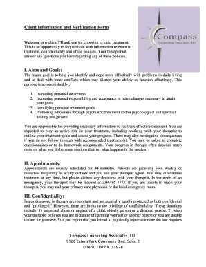 Client Information and Verification Form