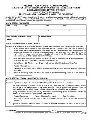Request for Income Tax Withholding
