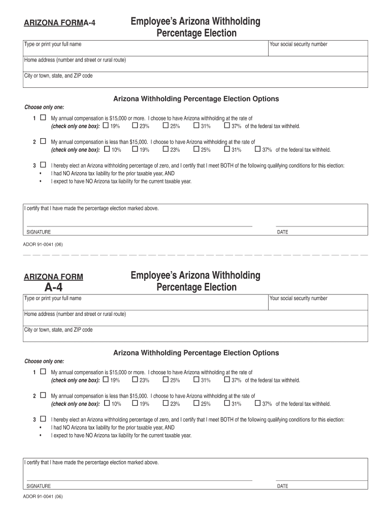 Fillable Online Print Reset form Employees Arizona Withholding
