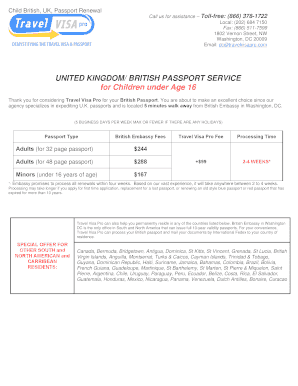 UK Child Passport Renewal Form C2
