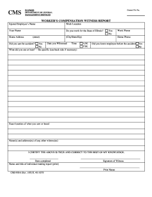 Illinois Worker's Compensation Witness Report