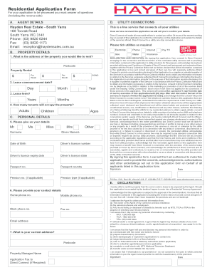 Residential Rental Application Form