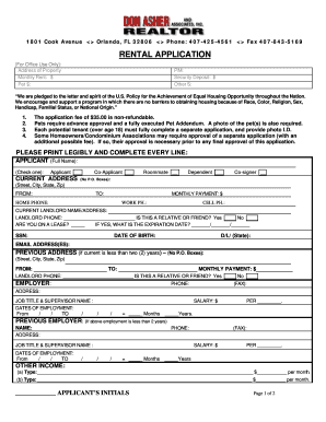 Rental Application Form