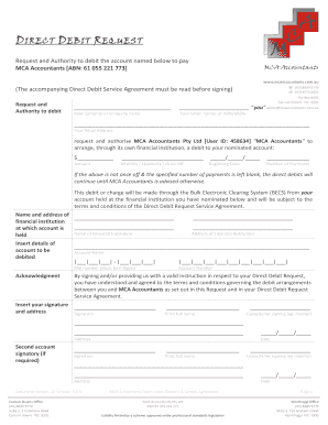 Direct Debit Request Form
