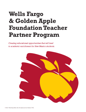 Wells Fargo-Golden Apple Teacher Partner Program Application
