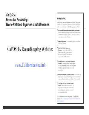 Cal/OSHA Work-Related Injuries and Illnesses Log