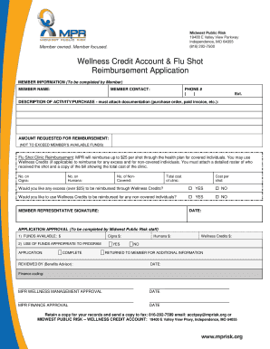 Wellness Credit Account Flu Shot Reimbursement Application