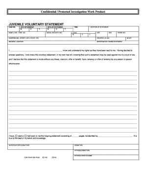 Juvenile Voluntary Statement Form