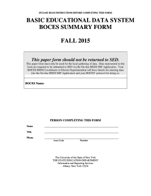 BOCES Summary Form