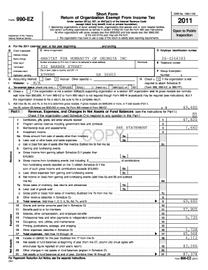 Form 990-EZ 2011