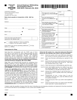 Maryland Annual Employer Withholding Reconciliation