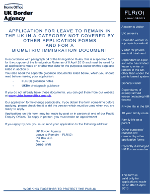 UK Ancestry Leave to Remain Application