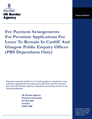 UK Visa Fee Payment Form