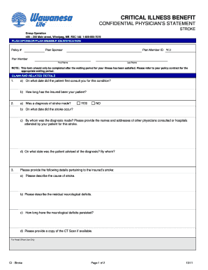 Critical Illness Benefit Physician Statement