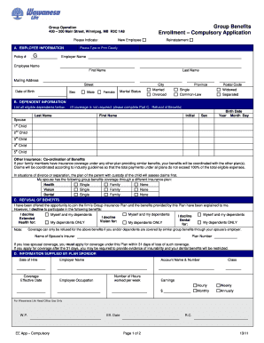 Employee Group Benefits Enrollment Form