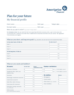 Financial Planning Client Profile Form