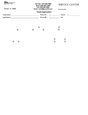 Corporate Billing Credit Application