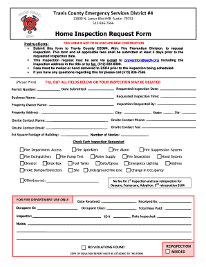 Travis County Home Inspection Request Form