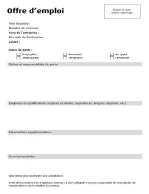 Offre d’emploi