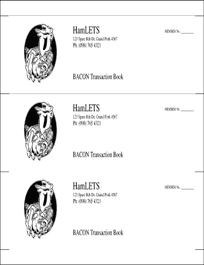 HamLETS Bacon Transaction Slip