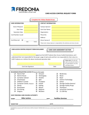 Card Access Control Request Form