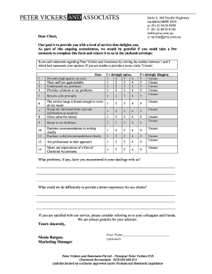 Client Satisfaction Survey Form