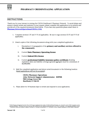 Cigna Pharmacy Credentialing Application
