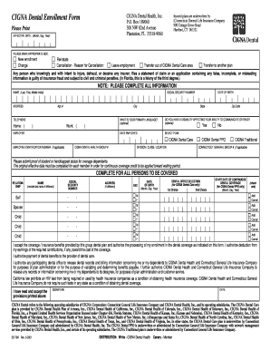 CIGNA Dental Enrollment Form