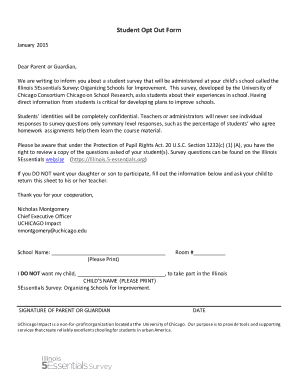 Illinois 5Essentials Survey Opt Out Form