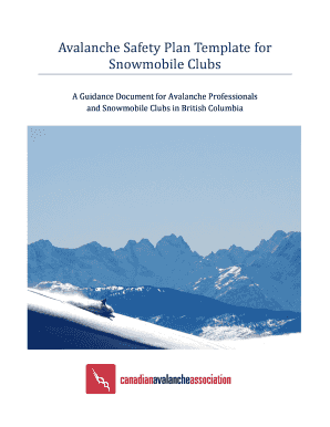 Avalanche Safety Plan Template for Snowmobile Clubs - Canadian - avalancheassociation