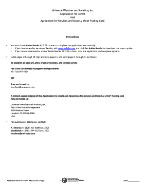 Universal Weather and Aviation Credit Application