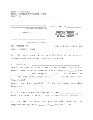 New York Holdover Petition