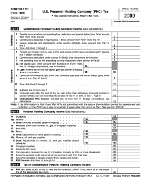 Form 1120 Schedule PH