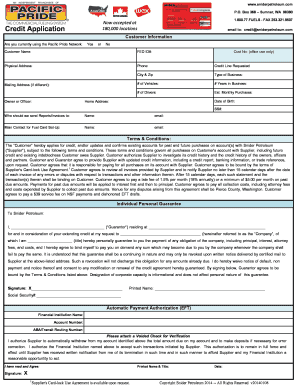 Snider Petroleum Credit Application