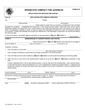 Interstate Compact for Juveniles Application and Waiver