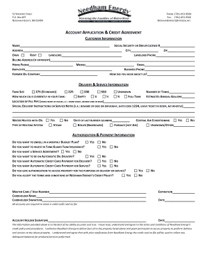 Needham Energy Account Application & Credit Agreement