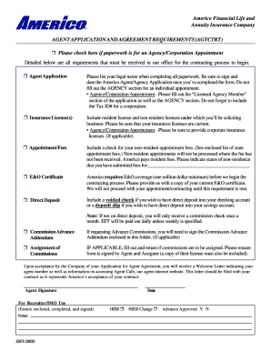 Americo Agent Application and Agreement