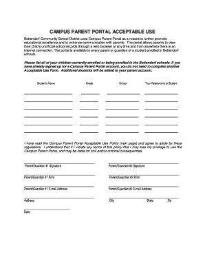 Campus Parent Portal Acceptable Use Agreement