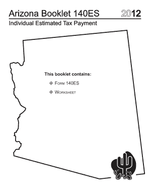 Arizona Form 140ES 2012 Individual Estimated Tax Payment
