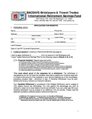 Bricklayers & Trowel Trades Retirement Savings Fund Application